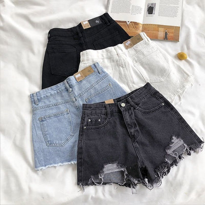 Lydia – Women's High Waist Loose Denim Shorts