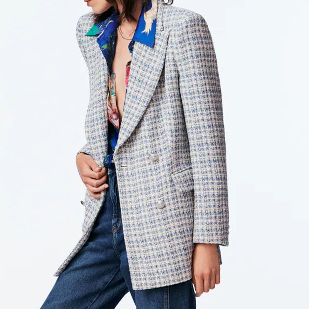 Mary – Textured Double-Breasted Blazer