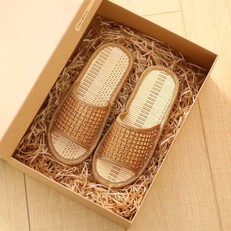 Rachael – Soft Bottom Vegan Straw Slippers
