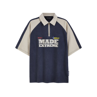 Giles – Retro Contrast Half-Zip Polo
