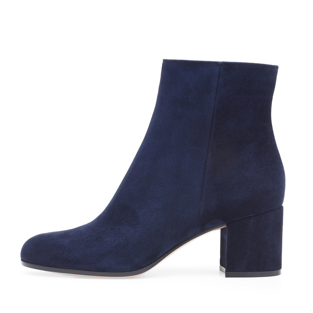Melanie – Mid Heel Vegan Leather Boots