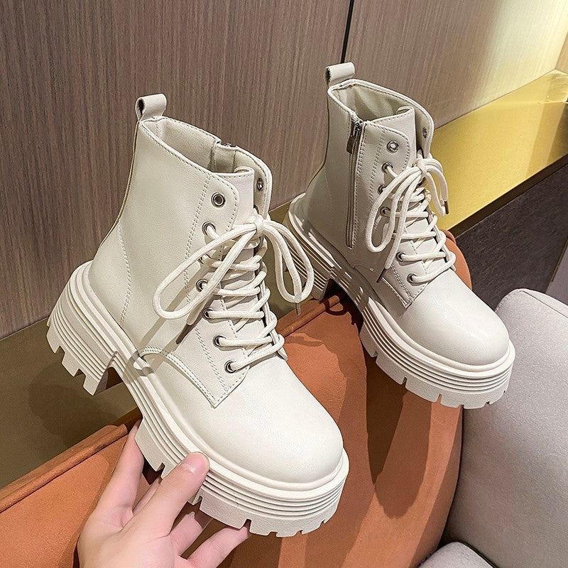 Clara – Retro Platform Height-Increasing Short Boots