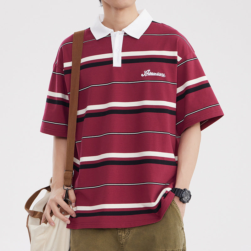 Roger – Retro Striped Polo Shirt