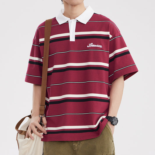 Roger – Retro Striped Polo Shirt