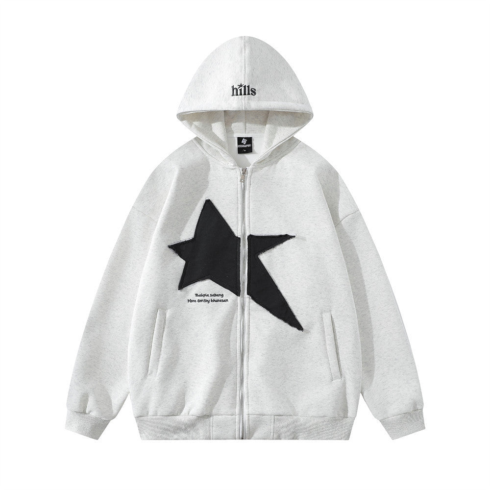 Bernard – Pentagram Embroidery Hooded Cardigan
