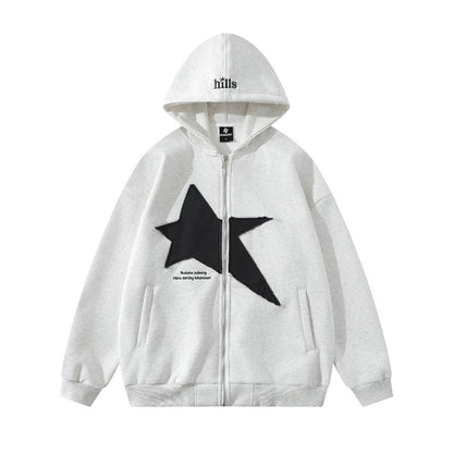 Bernard – Pentagram Embroidery Hooded Cardigan