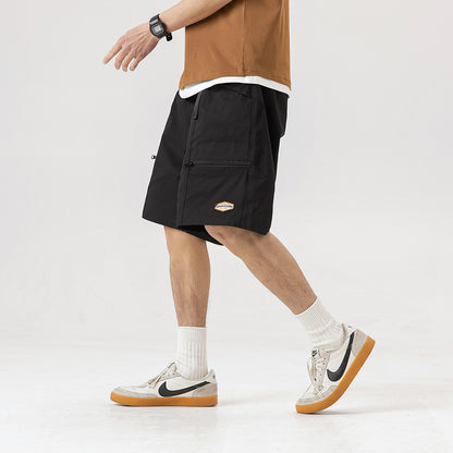 James – Vintage Zipper Workwear Shorts with Pockets