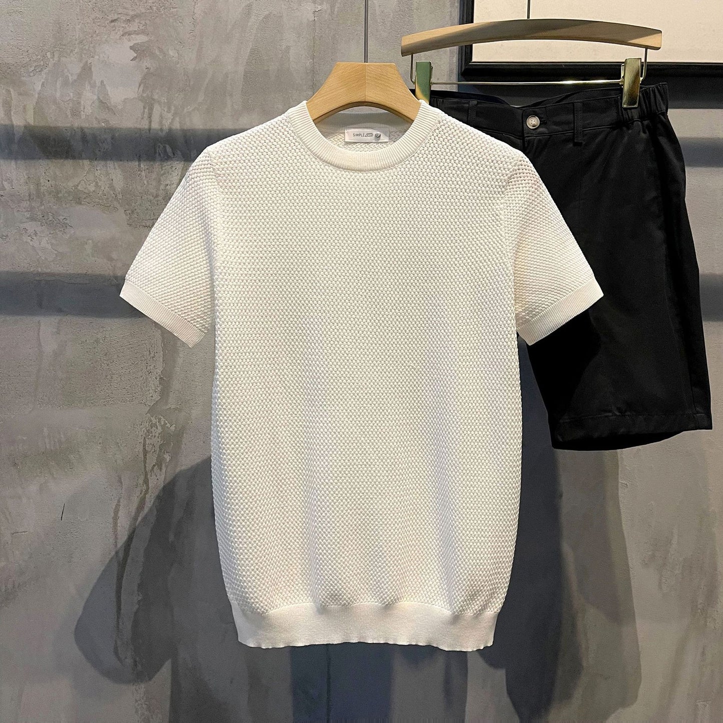 Dennis – Slim-fit Short-sleeved Shirt with Woven Texture