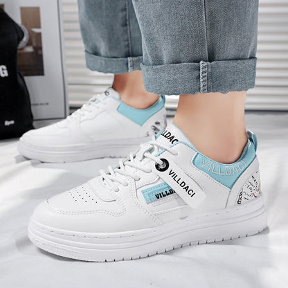 Noel – Men's Casual Sneakers in White and Blue