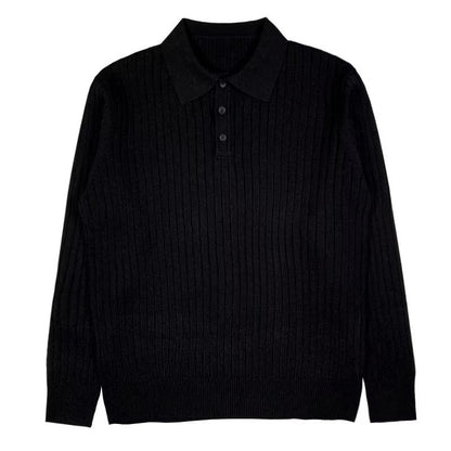 Steven – Men's Long Sleeve Knitted Polo Sweater