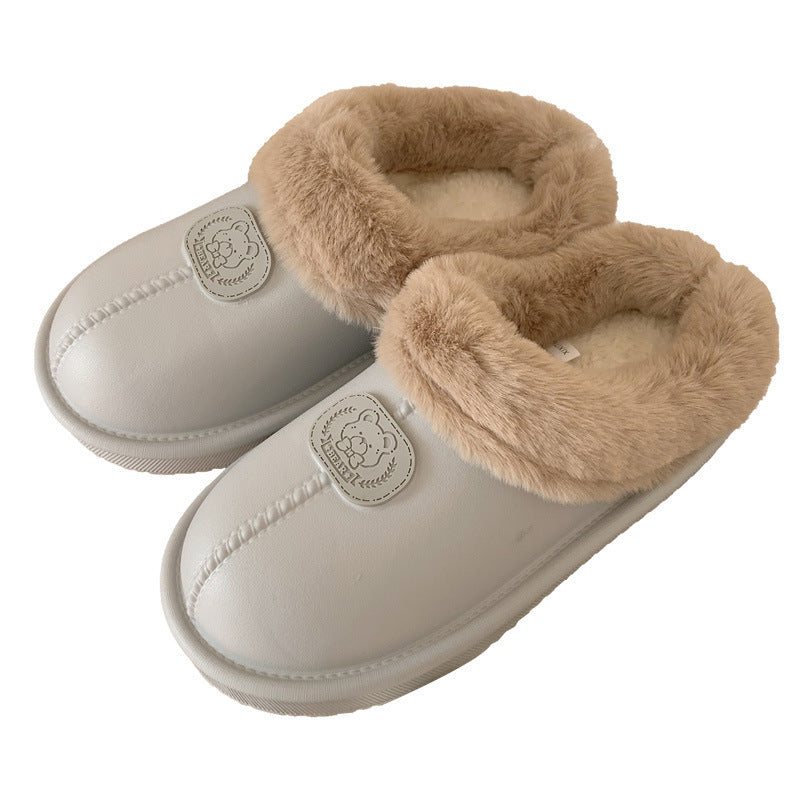 Mary – Fleece-Lined Waterproof Cotton Slippers