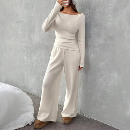 Jacqueline – Casual Long Sleeve Suit with Straight-Leg Pants
