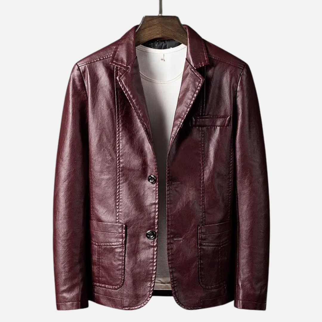 Stanley – Vegan Leather Jacket with Two Buttons