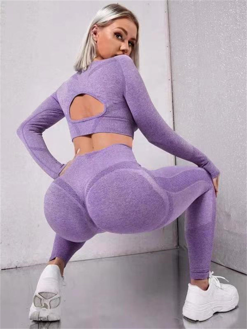 Rachael – Seamless Fitness Set with Hollow Design
