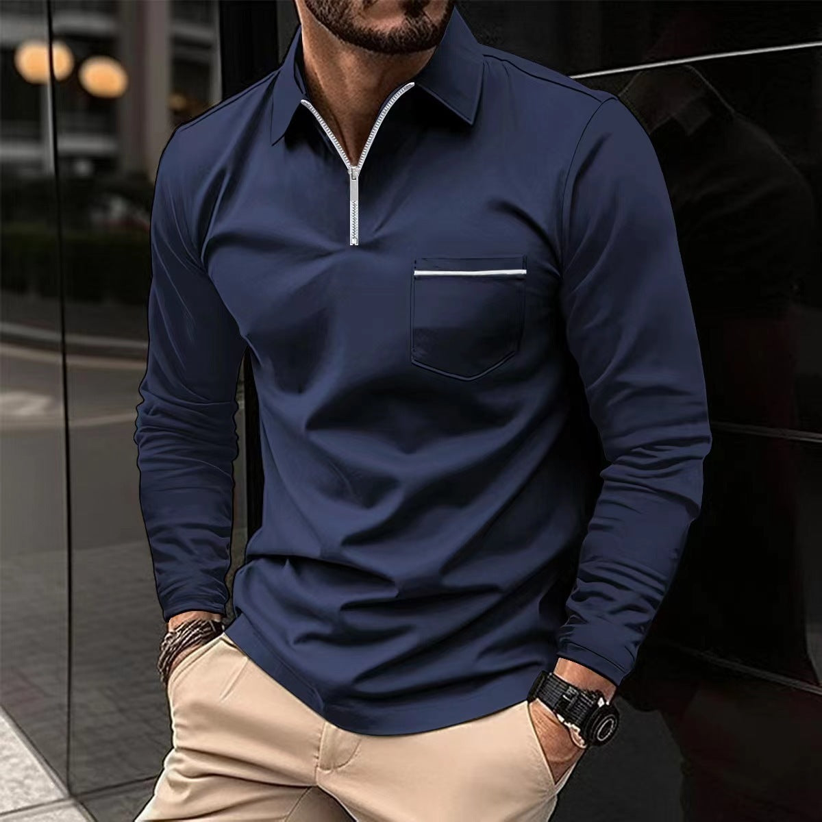 Raymond – Long-Sleeved Sports Polo Shirt