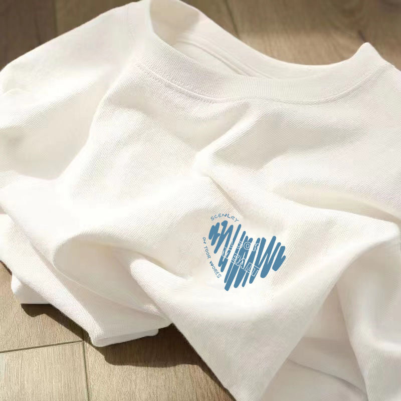 Glenn – Loose Round Neck Pure Cotton Tops