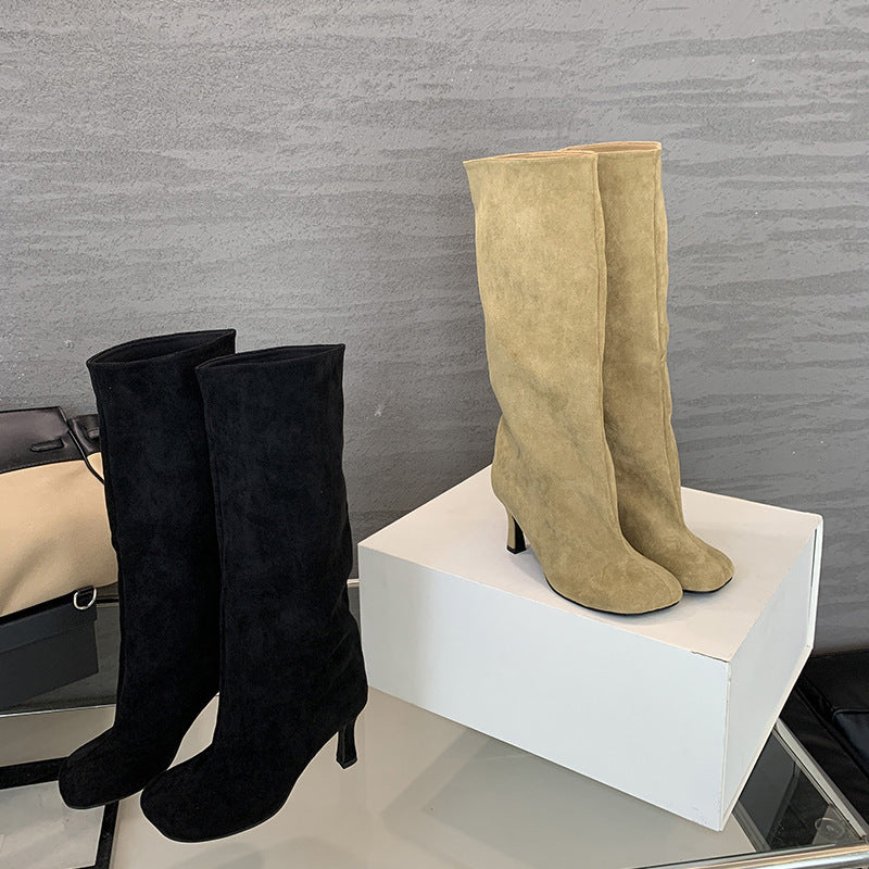 Esme – Graceful High Heel Vegan Suede Boots