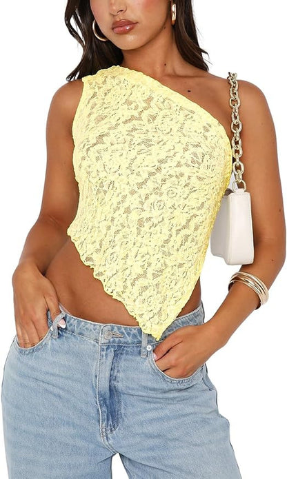 Leah – Lace Backless Asymmetrical Streetwear Vest