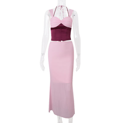 Jenny – Sexy Spaghetti-Strap Crop Top and Slim Skirt Set