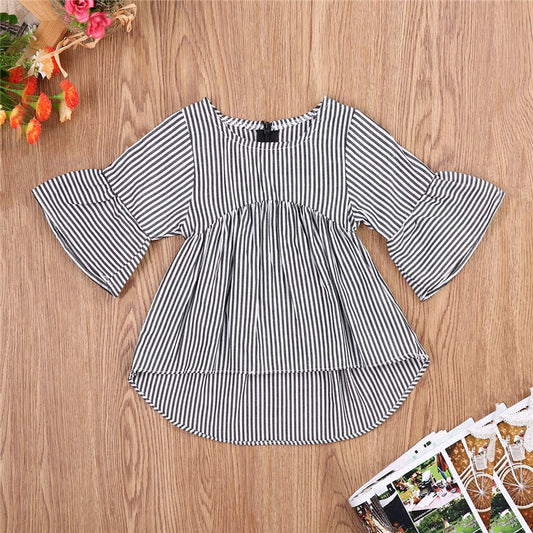 Sharon – Flared Sleeve Classic Striped Tunic