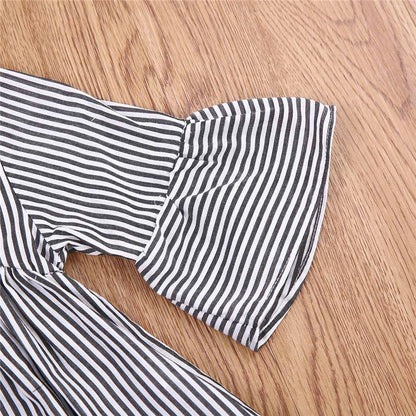 Sharon – Flared Sleeve Classic Striped Tunic