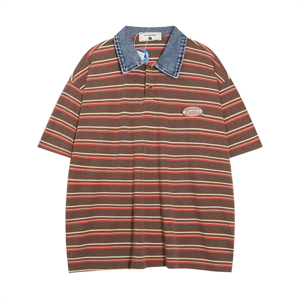 Ray – Vintage Stripe Short-sleeved Polo Shirt