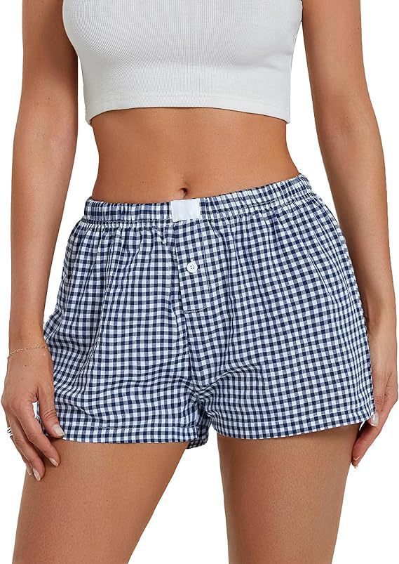 Michelle – Casual Plaid Beach Shorts