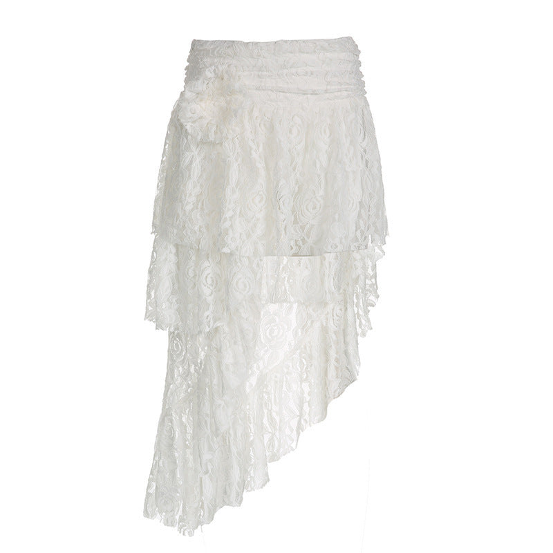 Shirley – Bohemian Lace Asymmetric Short Skirt