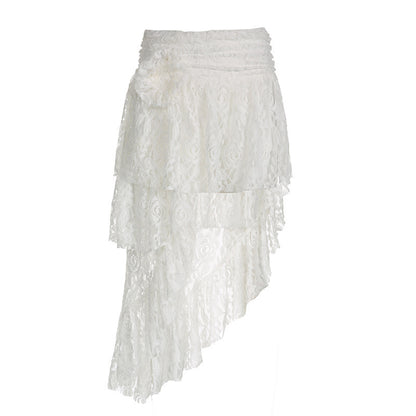 Shirley – Bohemian Lace Asymmetric Short Skirt