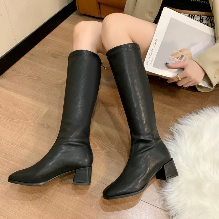 Christina – Sleek High Heel Vegan Knight Boots
