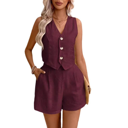 Steve – Casual Street Style Vest and Shorts Set