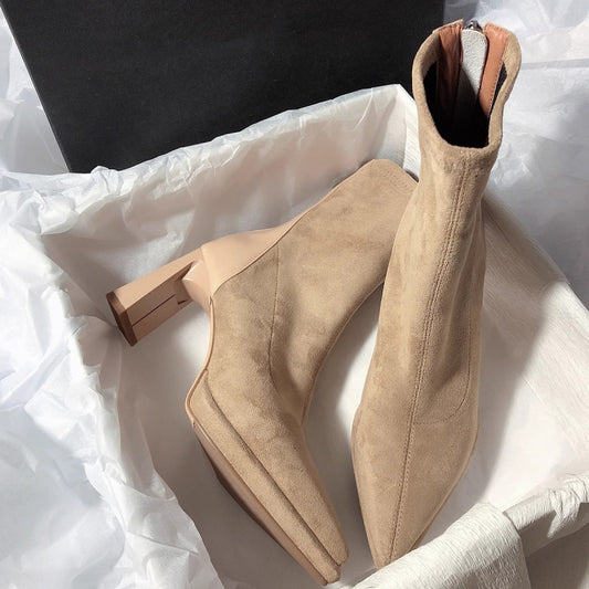 Hayley – Chunky Heel Pointed Toe Ankle Boots
