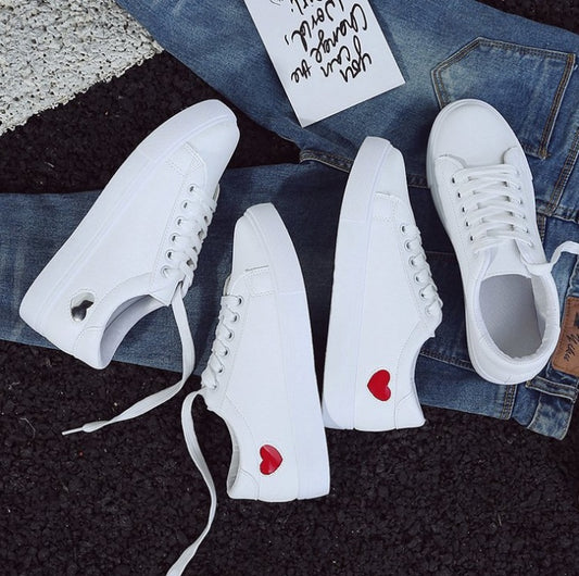 Ruth – Breathable Vegan Leather Heart Flats