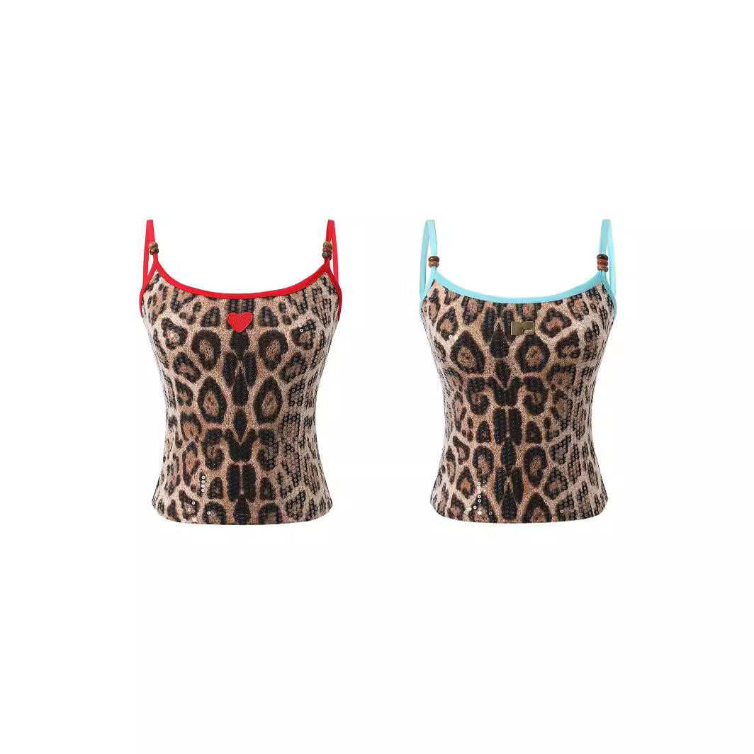 Gillian – Leopard Print Sequined Vest