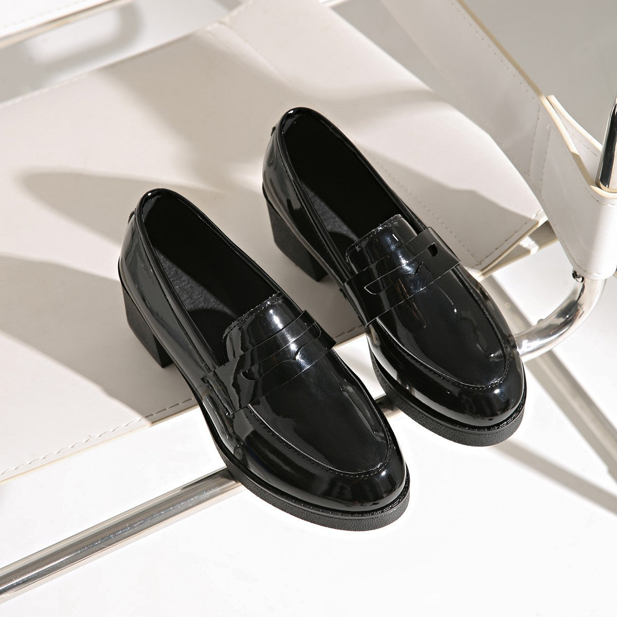 Lily – British Style Chunky Heel Platform Vegan Leather Shoes