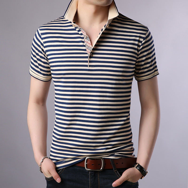 Phillip – Men's Short Sleeve Polo with Geometric Patterns