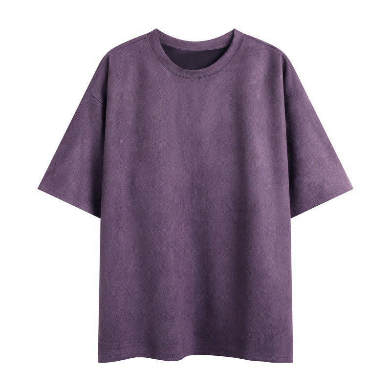 Nigel – Men's Loose Vegan Suede Pullover T-Shirt