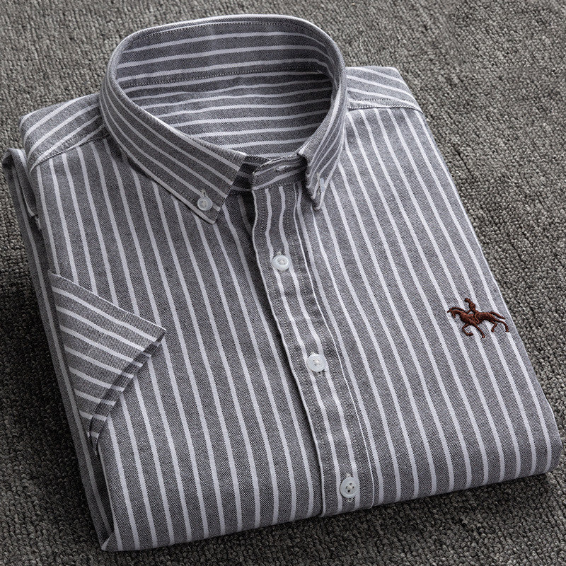 Alan – Men's Short-Sleeved Oxford Cotton Shirt