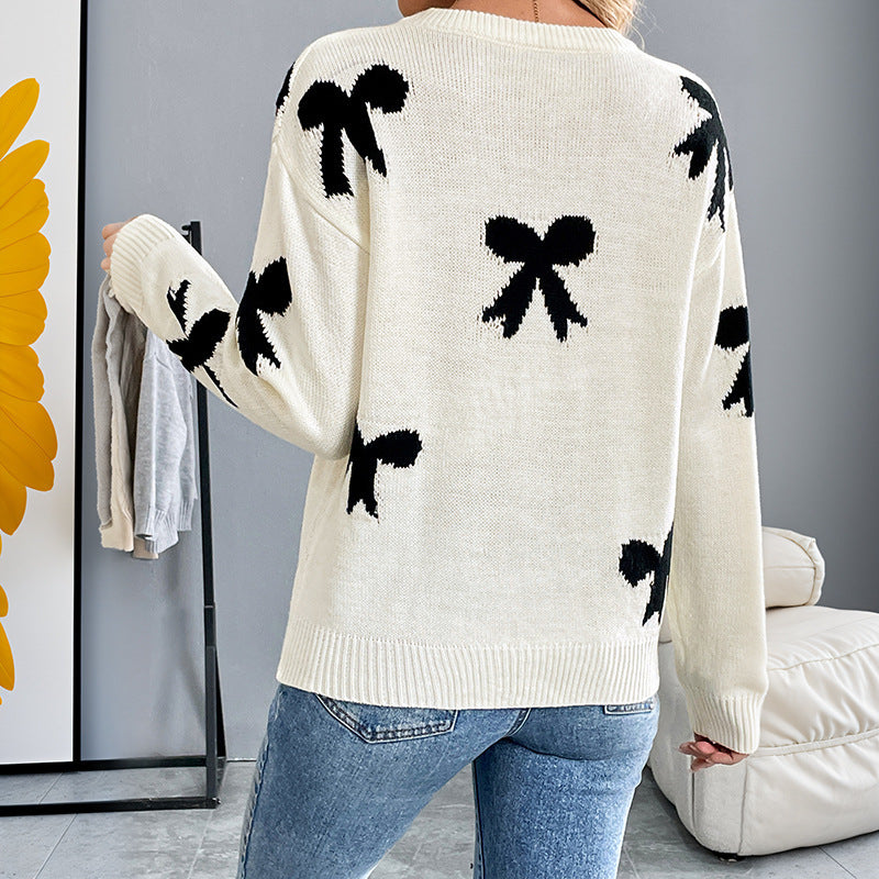 Claire – Bowknot Jacquard Sweater