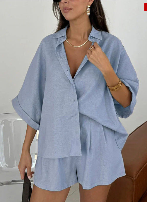 Nicole – Casual Polo Collar Two-Piece Set