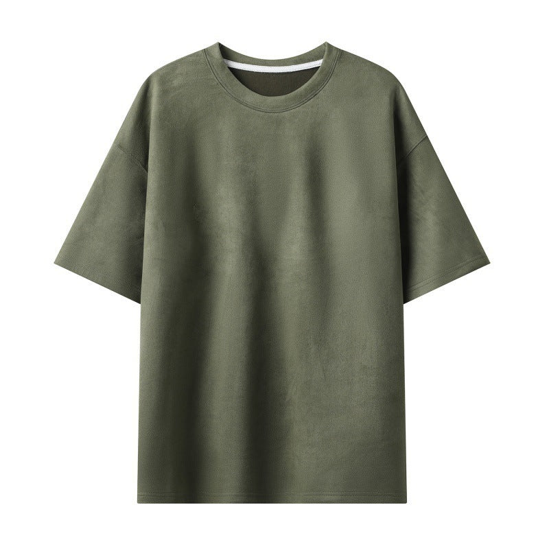 Nigel – Men's Loose Vegan Suede Pullover T-Shirt