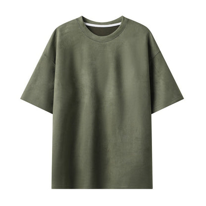 Nigel – Men's Loose Vegan Suede Pullover T-Shirt