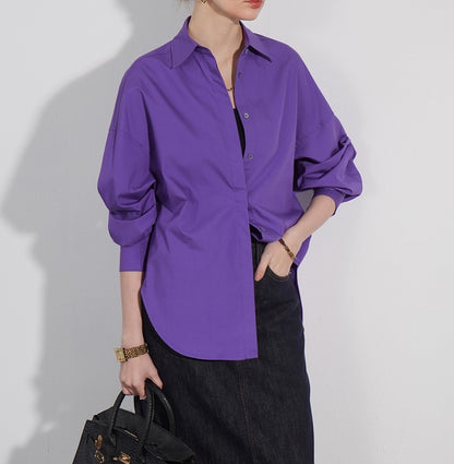 Karl – Casual Solid Polo Collar Long Sleeve Shirt