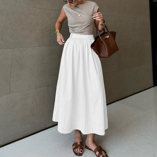 Jenny – All-Match Cotton and Linen Skirt