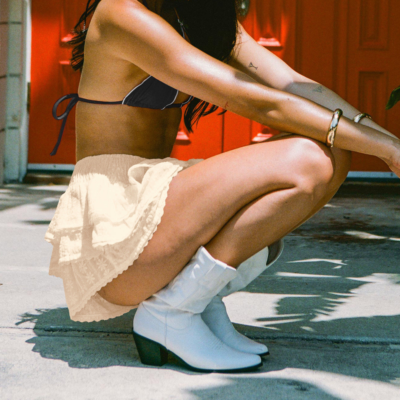 Kathleen – Bow Decorative Lace Bud Skirt