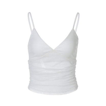 Jennifer – Mesh Slim Fit Patchwork Backless Camisole