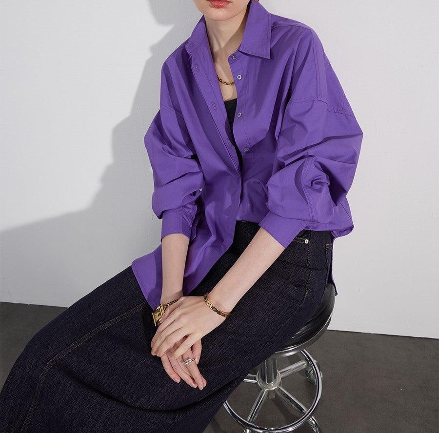 Karl – Casual Solid Polo Collar Long Sleeve Shirt