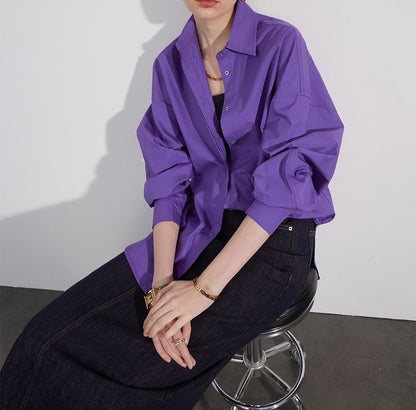 Karl – Casual Solid Polo Collar Long Sleeve Shirt