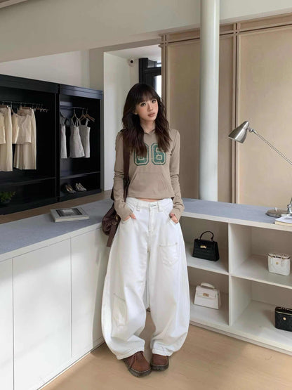 Rachel – Retro Wide-leg Jeans in White