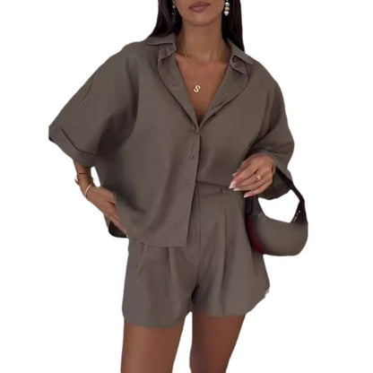 Nicole – Casual Polo Collar Two-Piece Set